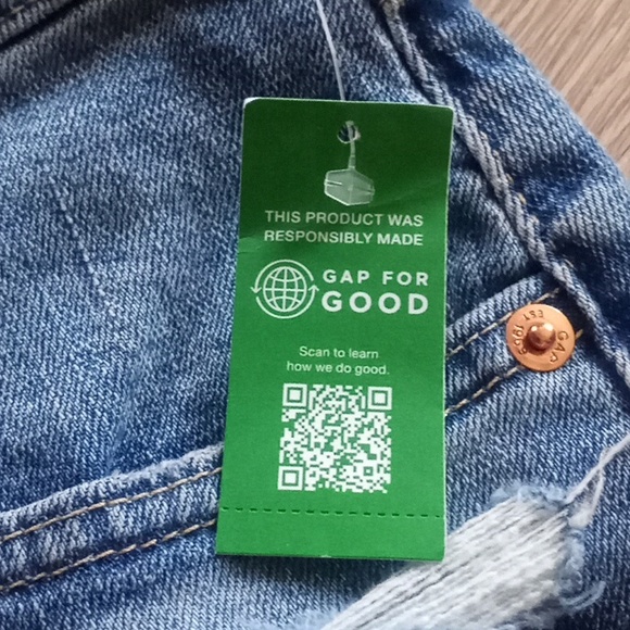 Gap Bermuda Short Hi Rise Denim Distressed Five Pocket Jean Raw Hem - Picture 3 of 9